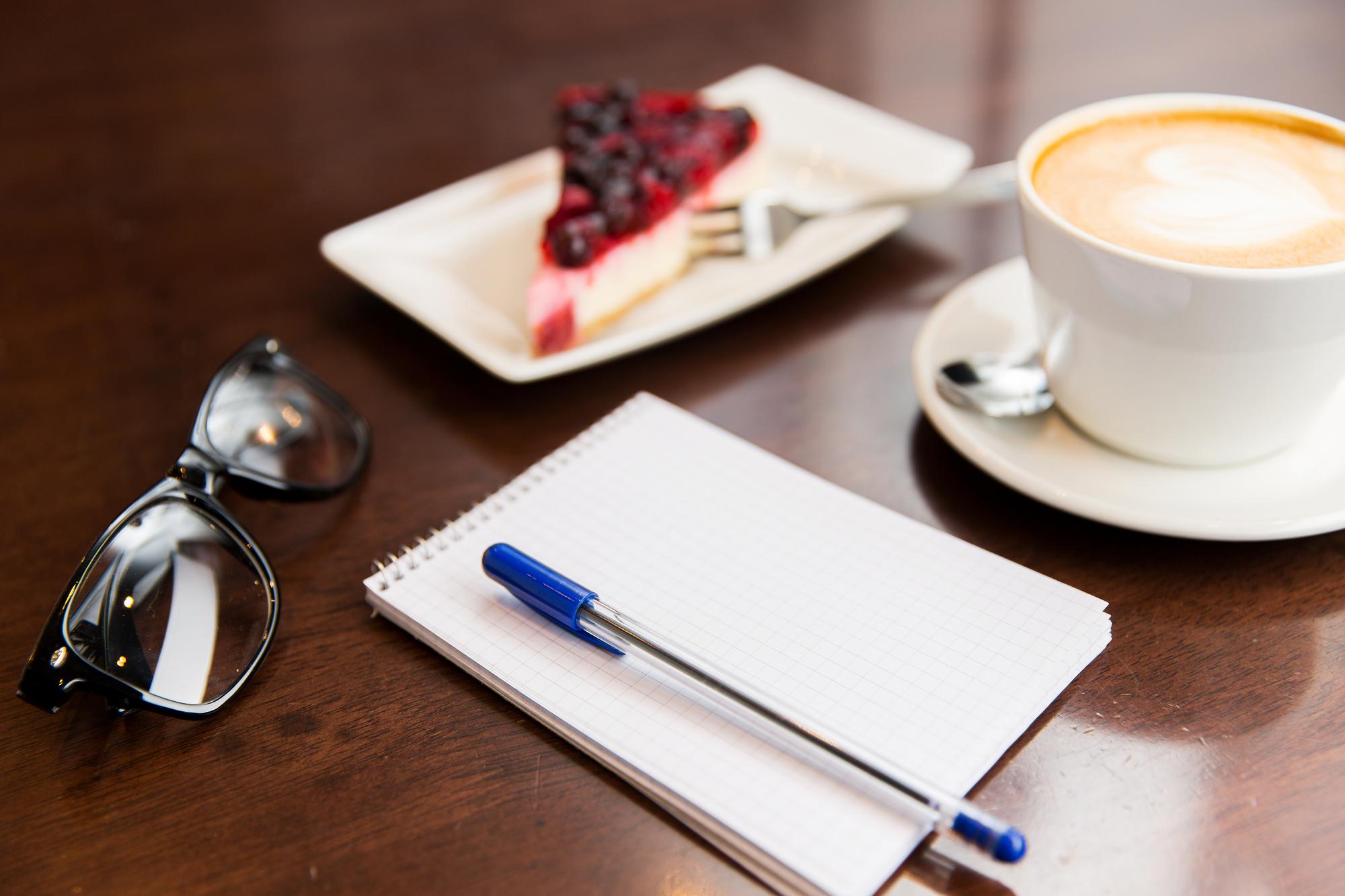 Consultation table with menu notes