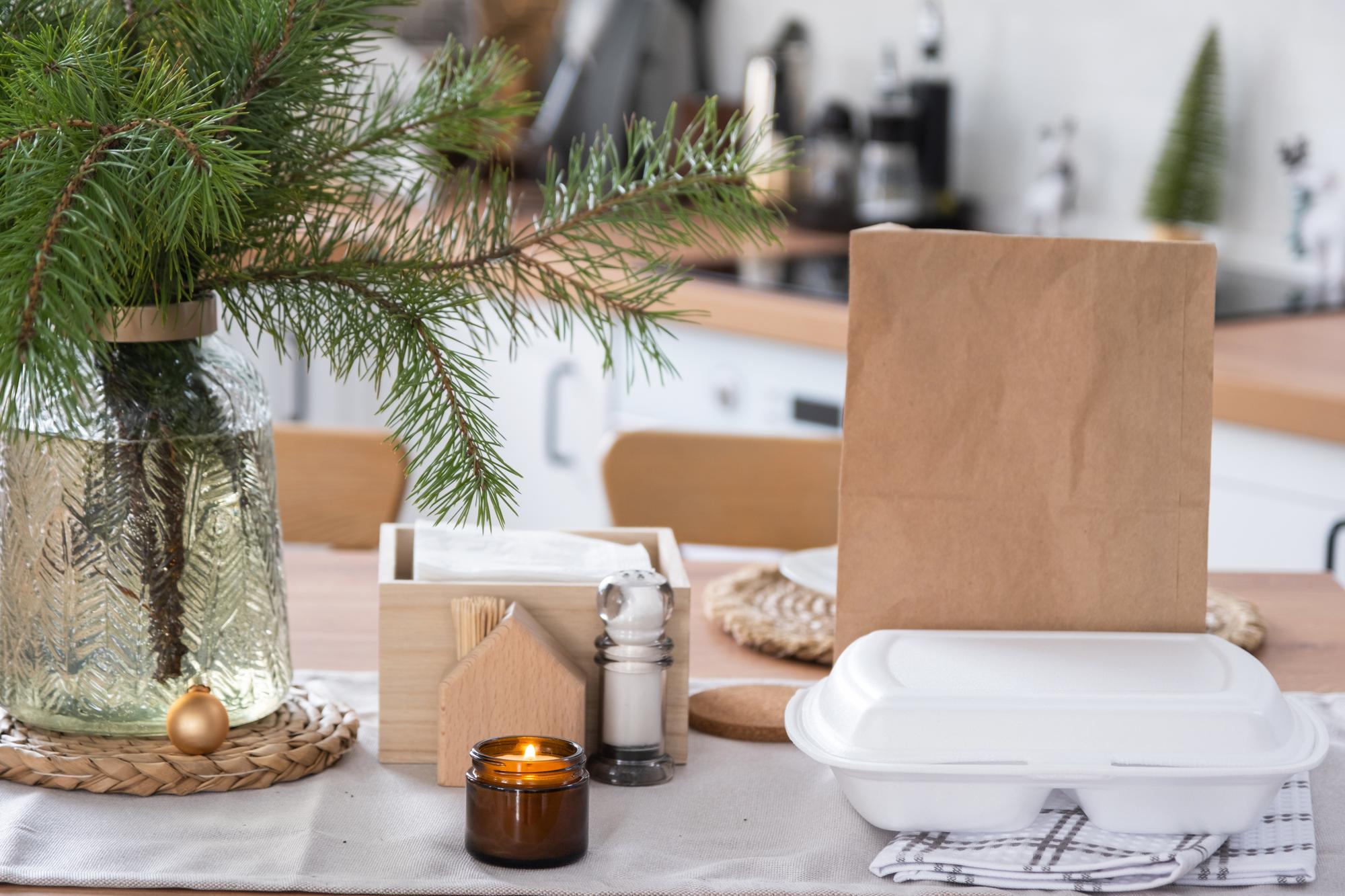 Subscription package mockup on table